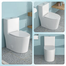Load image into Gallery viewer, 1 Piece Toilet For Bathroom, Soft Closing Seat, Dual Flush 1.1 / 1.6 Gpf - White