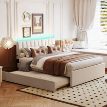 Load image into Gallery viewer, Upholstered Platform Bed With Trundle