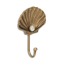 Load image into Gallery viewer, 4" Cast Iron Seashell Wall Hook - Gold
