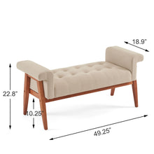 Load image into Gallery viewer, Elegant Tufted Ottoman - Beige / Brown