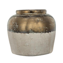 Load image into Gallery viewer, Block Round Table Vase - Antiqued Bronze / Light Gray