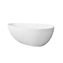 Load image into Gallery viewer, 66.9" x 34" x 21.7" Freestanding Solid Surface Soaking Bathtub For Bathroom - Matte White