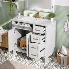 Load image into Gallery viewer, Modern Bathroom Vanity With Ceramic Sink, Soft Close Storage Cabinet
