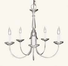Load image into Gallery viewer, 15" Five Light Metal Dimmable Chandelier With Shades - Nickel