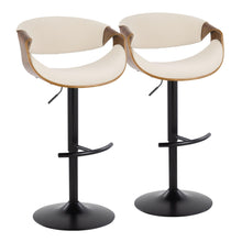 Load image into Gallery viewer, Curvo - Mid Century Modern Adjustable Barstool With Swivel & Rounded T Footrest (Set of 2)