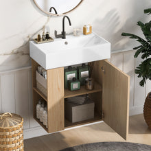 Load image into Gallery viewer, Modern Floating Bathroom Vanity With Ceramic Basin Perfect For Small Bathrooms