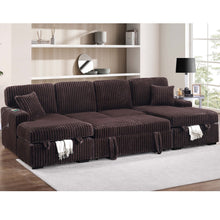 Load image into Gallery viewer, Convertible Sectional Upholstered Sleeper Sofa With Storage Chaise