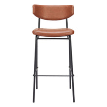 Load image into Gallery viewer, 26" Faux Leather And Steel Counter Height Bar Chairs (Set of 2) - Brown And Black