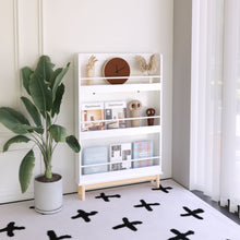 Load image into Gallery viewer, Wall Mounted Bookshelf, 3 Front Facing Display Shelves For Toddler Bedroom - White