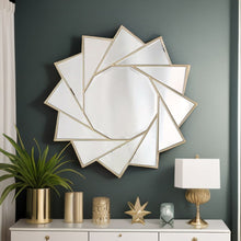 Load image into Gallery viewer, 35" Sunburst Metal Framed Accent Mirror - Gold