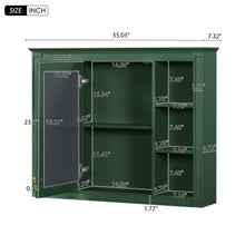 Load image into Gallery viewer, Wall Mounted Medicine Cabinet With Mirror, Storage Cabinet Featuring 6 Open Shelves And Adjustable Interior