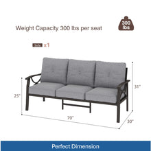 Load image into Gallery viewer, All-Weather 3 Seat Patio Sofa With Cushions