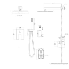 Load image into Gallery viewer, Dual Shower Head System With 12" Square Rain Shower And Rough In Valve