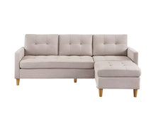 Load image into Gallery viewer, Polyester Blend Sofa With Ottoman With Natural Legs - Beige