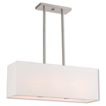 Load image into Gallery viewer, 12" Three Light Dimmable Chandelier With Shades - Nickel