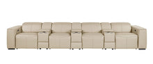 Load image into Gallery viewer, Top Grain Leather Reclining Metal USB Sofa (720419) - Beige