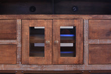 Load image into Gallery viewer, Cabinet Enclosed Storage Distressed, TV Stand - Brown