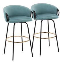 Load image into Gallery viewer, Claire - Contemporary / Glam Barstool With Footrest (Set of 2)