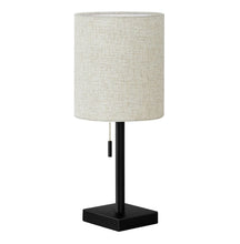 Load image into Gallery viewer, Metal Candlestick USB Table Lamps With Beige Drum Shade (Set of 2) - Black