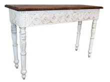 Load image into Gallery viewer, Solid Wood Distressed Console Table - Natural And White