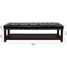 Load image into Gallery viewer, Bedroom End Of Bed Bench Tufted Upholstered End Of Bed Bench End Of Bed Entrance Shoe Bench With Nailhead Trim And Shelf Bedroom Upholstered Bench Living Room Shoe Rack Footstool