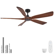 Load image into Gallery viewer, Ceiling Fan With Light And Remote Control, Noiseless, 6 Speeds Reversible, Quiet DC - Matte Black