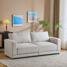 Load image into Gallery viewer, Modern Square Arm Sofa With Soft Fabric Upholstery, Deep Cushions