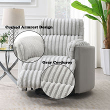 Load image into Gallery viewer, Emee - Corduroy Glider Recliner With Swivel - Gray