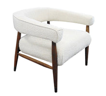 Load image into Gallery viewer, Polyester Blend And Brown Solid Color Arm Chair - Ivory