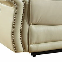 Load image into Gallery viewer, Faux Leather Sofa - Beige / Black