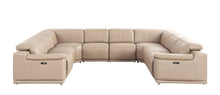Load image into Gallery viewer, Leather Modular U-Shaped Eight Piece Corner Sectional - Beige