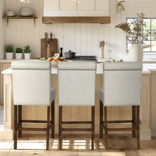 Load image into Gallery viewer, Upholstered Counter Stool With Nailhead Trim (Set of 2)