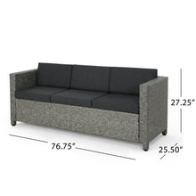 Load image into Gallery viewer, Thalassa - Outdoor 3 Seater Sofa With Removable Cushions And Steel Frame
