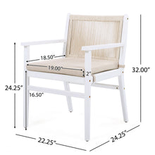 Load image into Gallery viewer, Outdoor Acacia Wood Patio Dining Armchair (Set of 2)