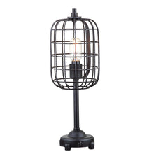 Load image into Gallery viewer, Geometric Novelty Table Lamp With Drum Shade - Black