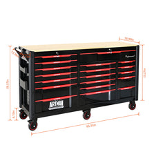Load image into Gallery viewer, Heavy Duty Tool Cart With 19 Drawers, Tools Not Included, Mobile Storage For Workshop Or Laboratory - Black / Red