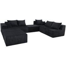 Load image into Gallery viewer, Luxury 8 Piece Modular U Shaped Sectional Sofa With Oversized Chaise Lounge And Bed Corduroy Upholstery