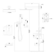 Load image into Gallery viewer, 12" Ceiling Mount Square Shower System With Waterfall Tub Spout And Handheld Shower