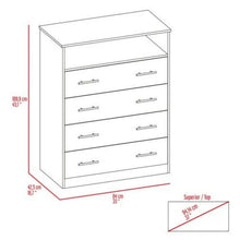 Load image into Gallery viewer, Wood Four Drawer Dresser - Black