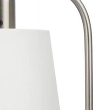 Load image into Gallery viewer, Metal Round USB Table Lamp With White Empire Shade - Nickel