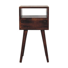Load image into Gallery viewer, 22" Modern Solid Wood Square One Drawer Nightstand - Walnut