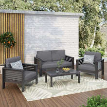 Load image into Gallery viewer, Acacia Wood Loveseat And Coffee Table Set With Cushions