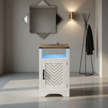 Load image into Gallery viewer, Farmhouse Nightstand With Charging Station & Storage