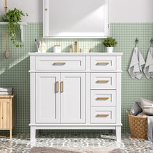 Load image into Gallery viewer, Modern Bathroom Vanity With Ceramic Sink, Soft Close Storage Cabinet