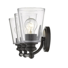 Load image into Gallery viewer, Three Light Glass Shade Wall Sconce - Antique Bronze