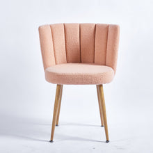Load image into Gallery viewer, Modern Dining Chair (Set of 2) With Iron Tube Wood Color Legs, Shorthair Cushions And Comfortable Backrest, Suitable For Dining Room, Living Room, Cafe, Simple Structure
