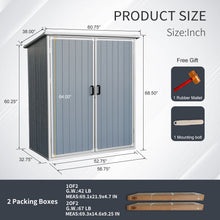 Load image into Gallery viewer, Outdoor Storage Shed Waterproof Resin Cabinet With Lockable Doors For Bikes And Patio Furniture - Gray