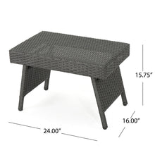 Load image into Gallery viewer, Outdoor Wicker Table With Rectangular Tabletop - Gray