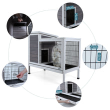 Load image into Gallery viewer, Two Tier Wooden Indoor / Outdoor Rabbit Cage For Small Animals With Runway And Leak-Proof Plastic Tray