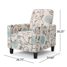 Load image into Gallery viewer, Floral Print Push Back Chair For Elegant Home Decor - White / Blue